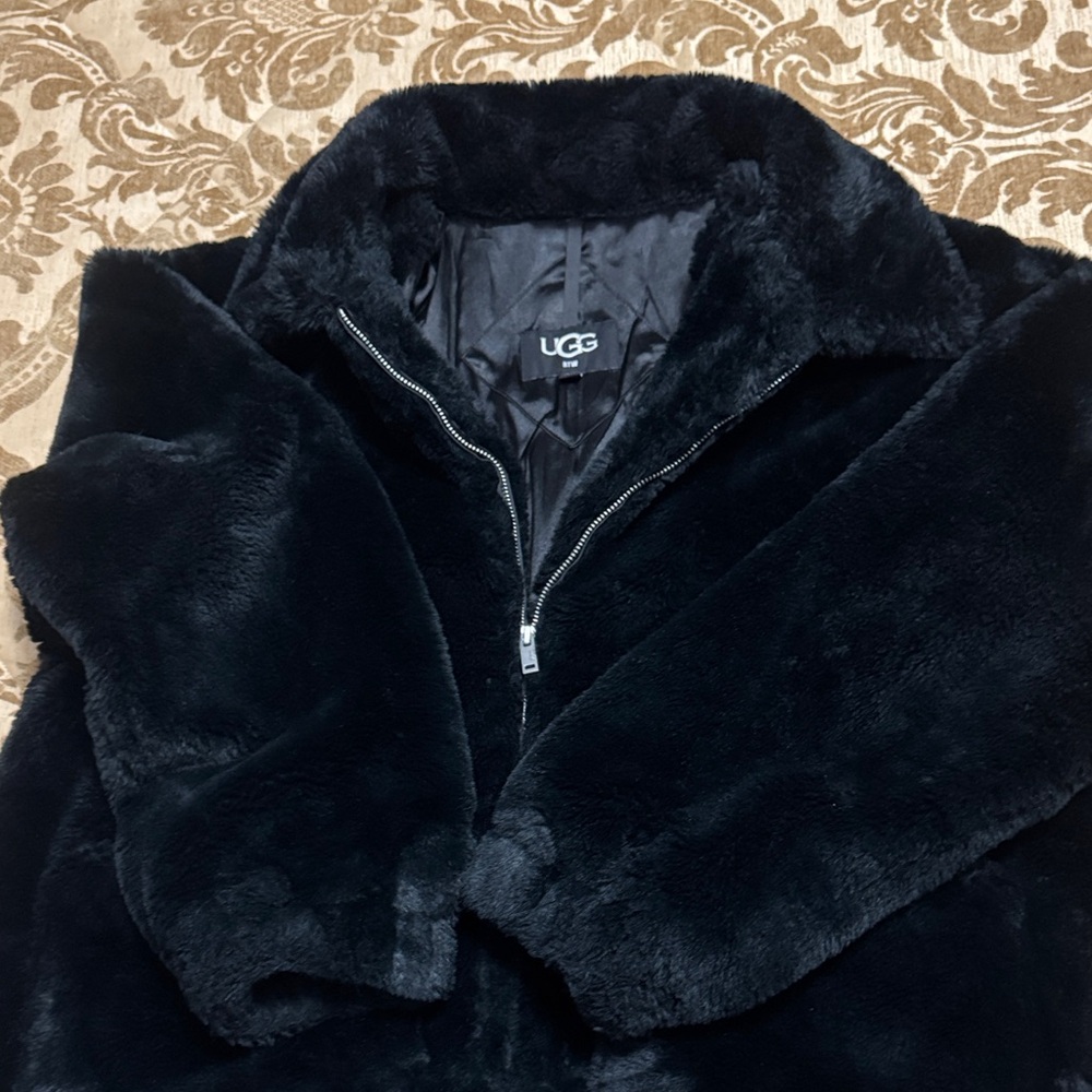 UGG Midnight Black Faux Fur Coat